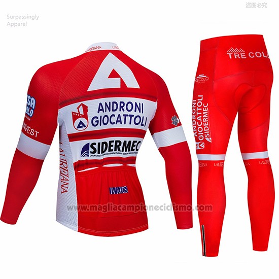 2019 Abbigliamento Ciclismo Androni Giocattoli Rosso Bianco Manica Lunga e Salopette